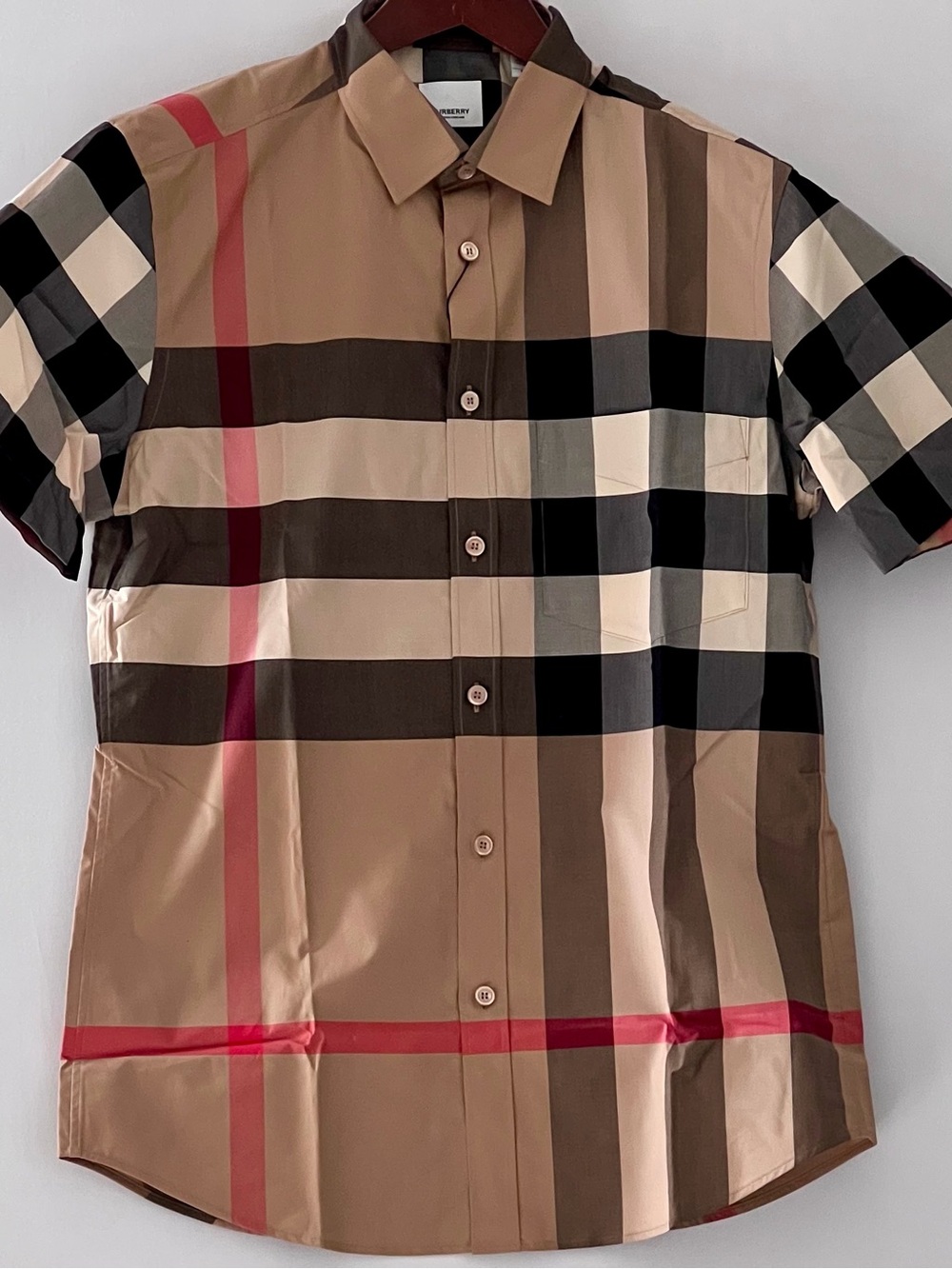 Burberry Check Short Sleeve Shirt in Archive Beige